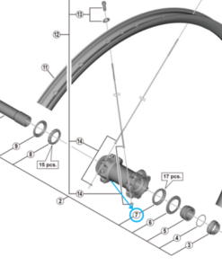 Shimano porte-billes droite WH-M8100 5/32" x 17