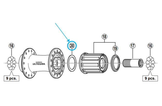 Shimano Entretoise pour body FH-6600 Shimano Entretoise pour body FH-6600