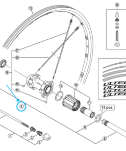 Shimano Axe complet WH-6800-R