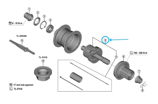 Shimano axe avec unité de courant FH-U6060 Shimano axe avec unité de courant FH-U6060