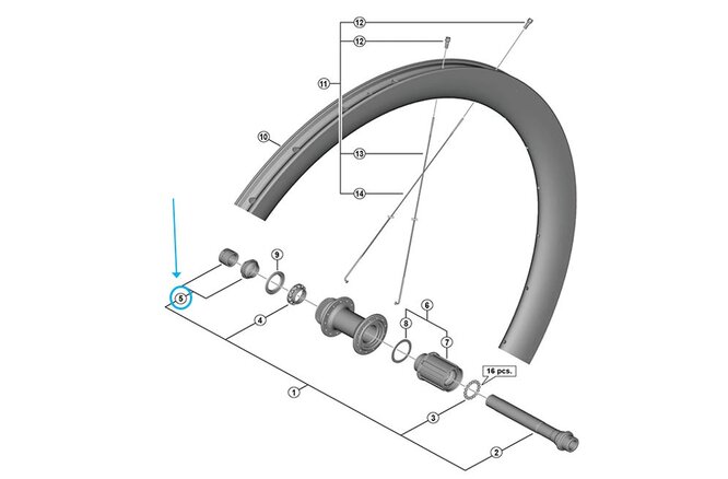 Shimano Set de cône WH-RS710 gauche arrière Shimano Set de cône WH-RS710 gauche arrière