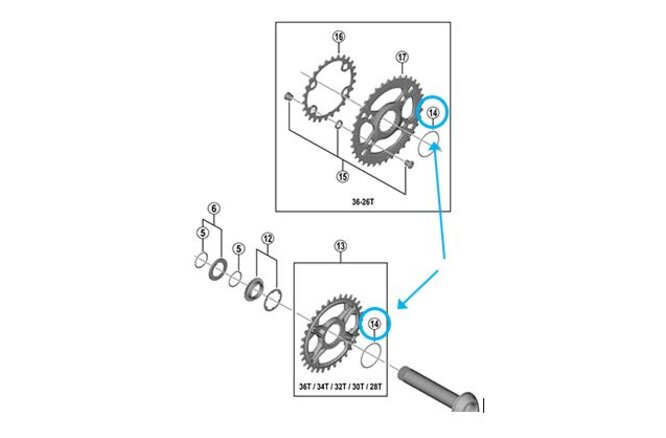 Shimano Entretoise de pignon SM-CRM85 Shimano Entretoise de pignon SM-CRM85