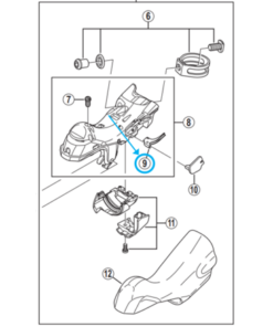 Shimano Guide de câble ST-9000 droite avec vis