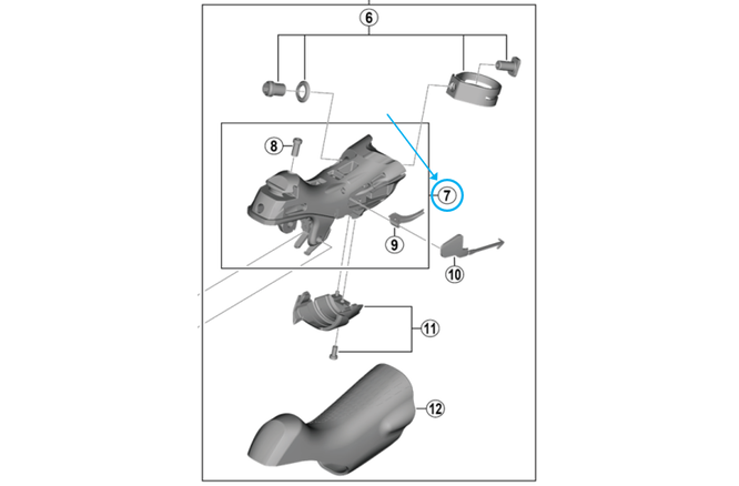 Shimano Unité de levier ST-R7000 gauche Shimano Unité de levier ST-R7000 gauche