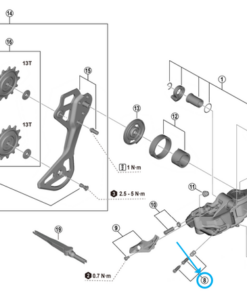 Shimano RD-M9250 vis d'ajustement avec plaque