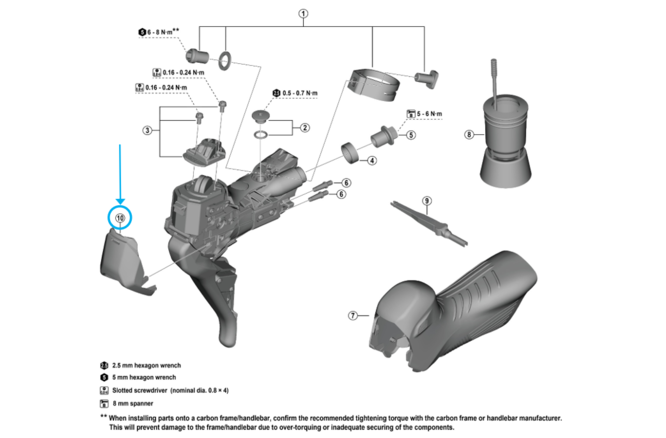 Shimano Couverture avant à droite ST-RX825 Shimano Couverture avant à droite ST-RX825