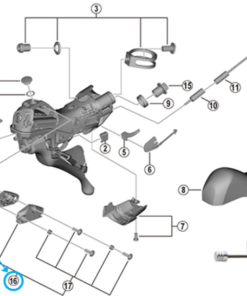 Shimano Couvercle droite ST-R9120 avec joint