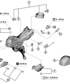 Shimano Couvercle droite ST-R7120 avec joint et vis