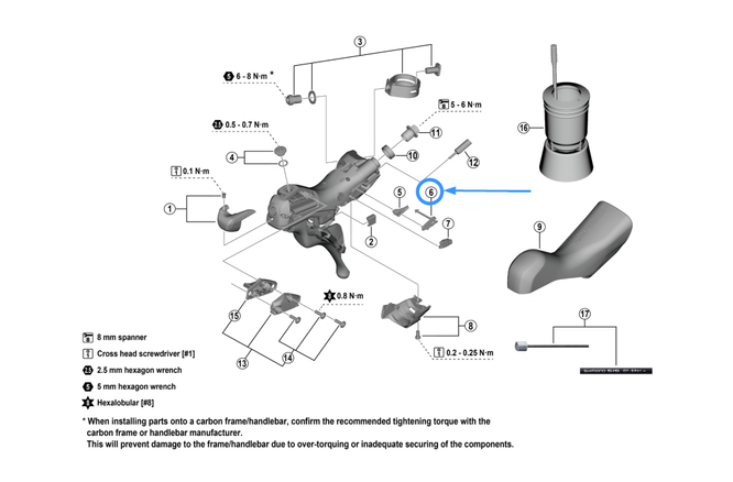 Shimano Guide de câble ST-U6030 SL droit Shimano Guide de câble ST-U6030 SL droit