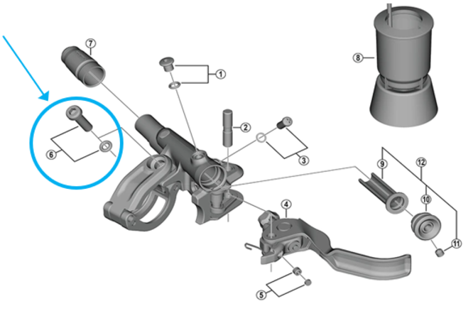 Shimano Vis de bride BL-M8100 M5x17mm Shimano Vis de bride BL-M8100 M5x17mm