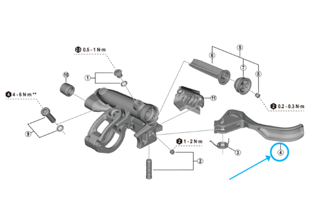 Shimano Levier BL-M9220 gauche Shimano Levier BL-M9220 gauche