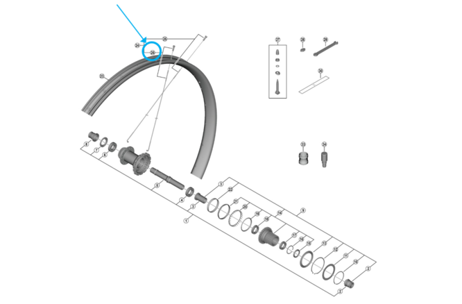 Shimano Rayon WH-M9220-TL-R12-B-29 297 mm arrière-droit avec tête de rayon Shimano Rayon WH-M9220-TL-R12-B-29 297 mm arrière-droit avec tête de rayon