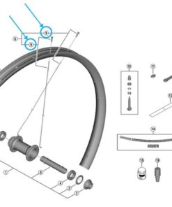 Shimano Rayon WH-M8200-TL-F15-B-275 279 mm avant avec tête de rayon