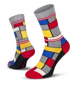 Le Patron Classic Jersey Look Socks mondrian grey 35-38
