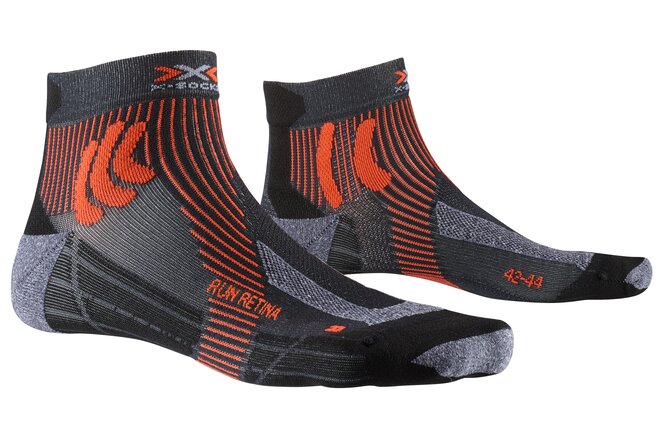X-SOCKS Men Run Retina 4.0 stone grey melange/x-orange 45-47 X-SOCKS Men Run Retina 4.0 stone grey melange/x-orange 45-47