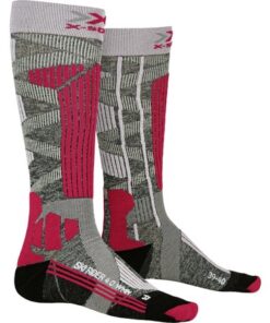 X-SOCKS Women Ski Rider 4.0 stone grey melange/pink 35-36