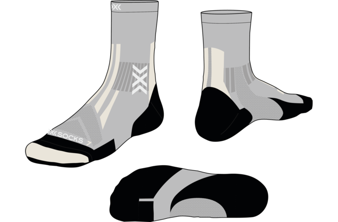X-SOCKS Hike Discover Merino Crew seal grey/light sand 42-44 X-SOCKS Hike Discover Merino Crew seal grey/light sand 42-44