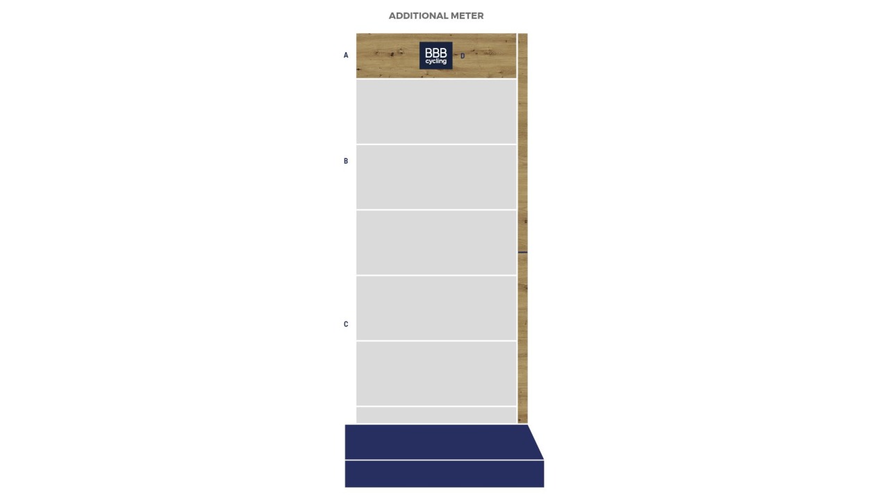BBB Display update, bois, 2ème et autres mètres, 210cm (hauteur totale 220cm) BBB Display update, bois, 2ème et autres mètres, 210cm (hauteur totale 220cm)