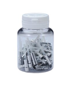 Embouts de gaine alu 4mm argent pour câble PTFE, 50 pcs.