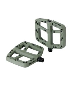 Flatpedal Decoder Composite matt grün 102 x 115mm, 22 Pins pro Pedal, M3
 -Robustes, 396g leichtes Flatpedal mit gedichteten Lagern 
 -Hergestellt aus hochwertigem recyceltem Nylon-Verbundmaterial 
 -Leicht konkaves Profil für natürlichen und sicheren Stand 
 -11 verstellbare und austauschbare M3-Pins auf jeder Seite 
 -Wartbare Lager, Lagersatz als Ersatzteil erhältlich
