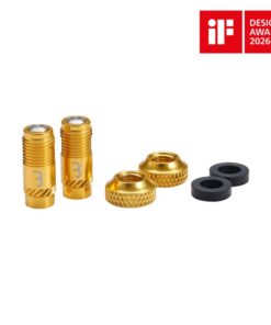 Presta CoreCap gold, 2 Stück Schrader Pumpe kompatibel +300% Airflow
 CoreCap, die ultimative Lösung für Tubeless-Fahrer, die Wert auf Komfort und Leistung legen 
 Mit bis zu 300% mehr Luftdurchlass, macht es Tubeless Montagen zum Kinderspiel 
 Kompatibel mit allen Presta-Ventilen mit Gewinde und geschraubten Ventileinsätzen 
 Kompatibel mit Standard Schrader Pumpen, keine Adapter oder Spezialpumpen nötig 
 Kein Verbiegen, Verkleben oder Brechen empfindlicher Presta Ventileinsätzen mehr 
 Ersetzt herkömmliche Presta-Ventileinsätze problemlos und ohne Adapter