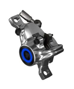 Etrier MT Trail Carbon arrière, 2pistons chrome, capot bleu, plaquettes incl.
