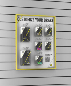 Wanddisplay 'Custom your Brake' Slatwall ink. Halterung und Hacken
