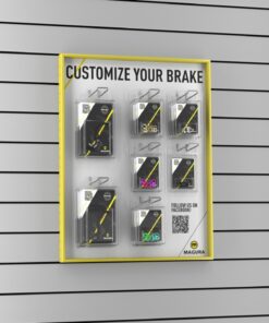 Présentoir "Custom your Brake "Slatwall support pour Slatwall et crochet inclus.